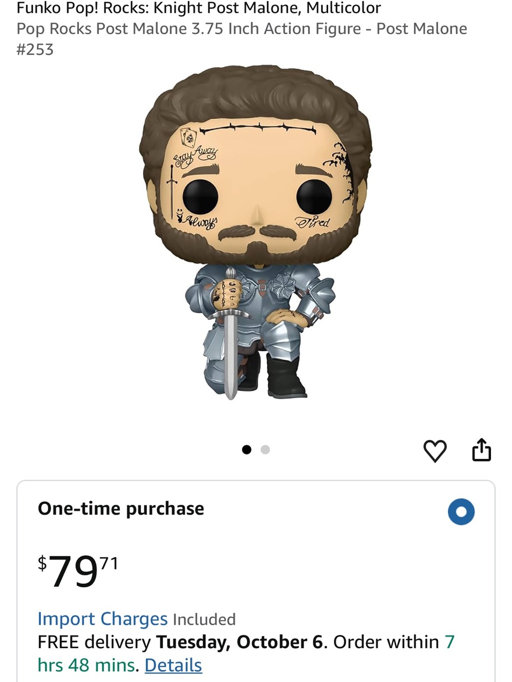 Funko Pop! Rocks: Knight Post Malone - Picture 3 of 3